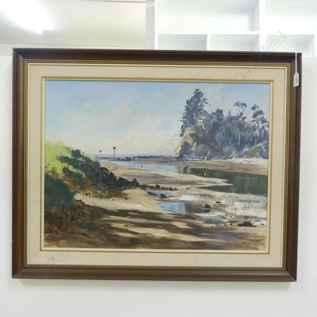 (24634) JOHN SPEEDY 'THE SOUTHERN END OF OREWA' OIL ON CANVAS 1977 450x600mm  Image 1++