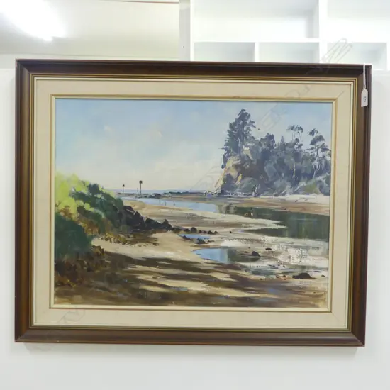 (24634) JOHN SPEEDY 'THE SOUTHERN END OF OREWA' OIL ON CANVAS 1977 450x600mm 