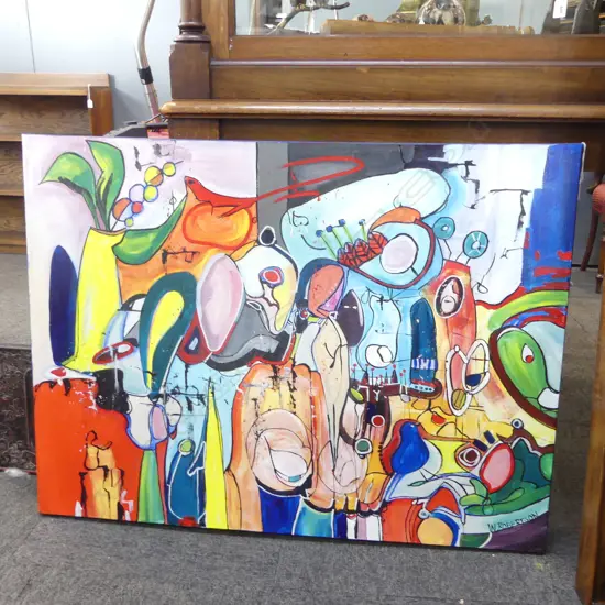 WAYNE ROBERTSON 'SACCO & VANZETTI' ACRYLIC ON CANVAS 760x1015mm