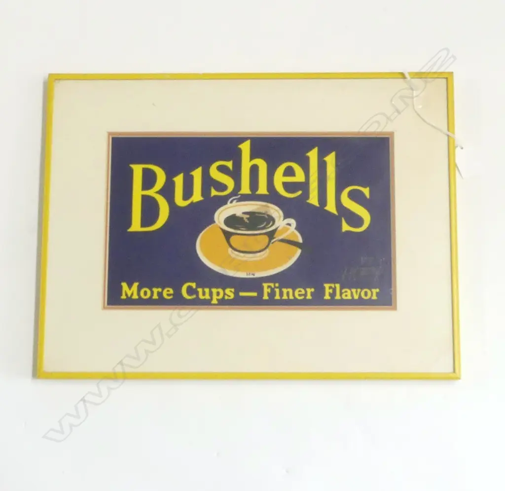 VINTAGE PRINT 'BUSHELLS - MORE CUPS - FINER FLAVOR' SIGNED '78 HOEY 180x300mm Image 1++