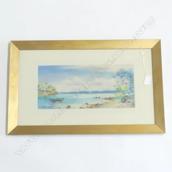 WATER COLOUR BEACH SCENE W. ALISTAIR MacDONALD 170 x 350mm