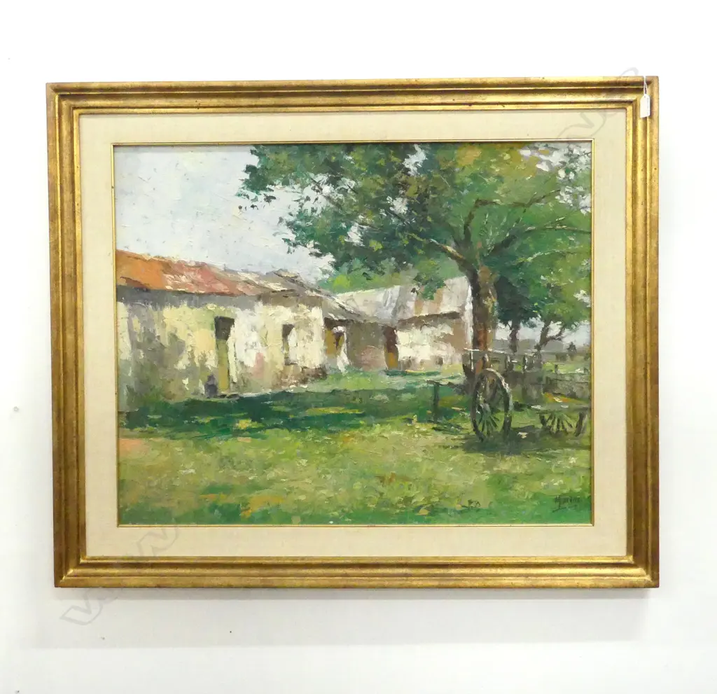 M. DE VITA (Uruguayan, 1923 - 2004), FARM YARD, OIL ON CANVAS, 635x790mm Image 1++