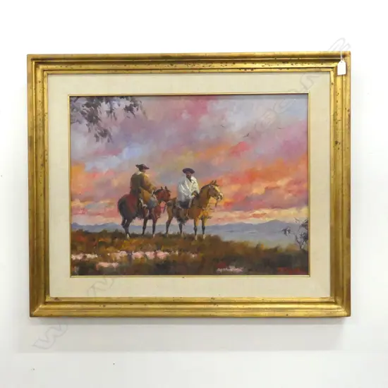 FEDERICO REILLY (Uruguayan, 1922 - 2013), 2 GAUCHO (HORSEMEN), OIL ON CANVAS '77 480x630mm