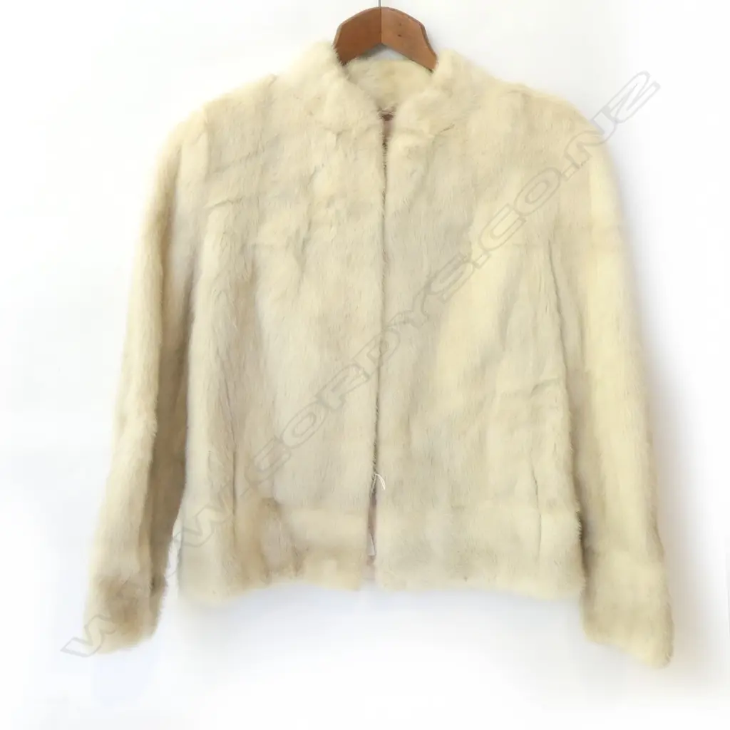 CREAM MINK FUR JACKET Image 1++