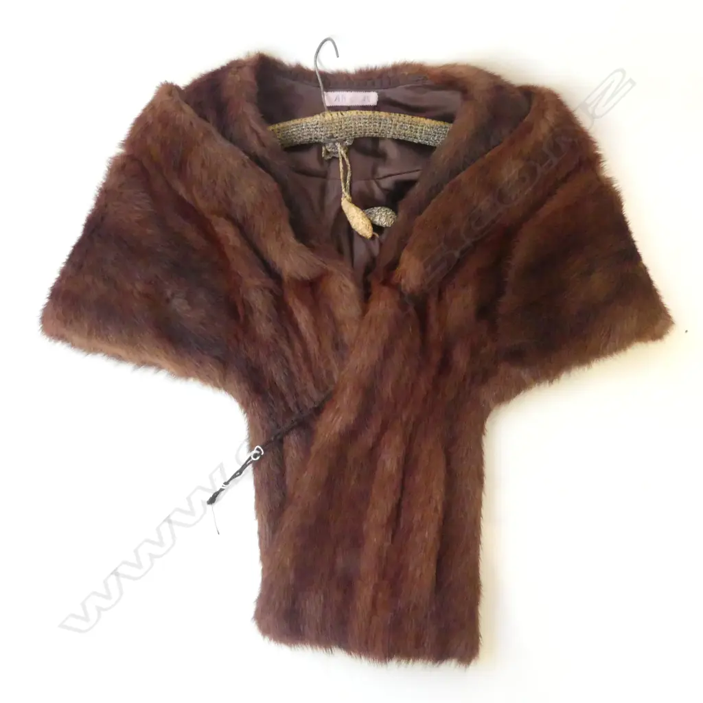 BROWN MINK FUR STOLE L 650 MM Image 1++