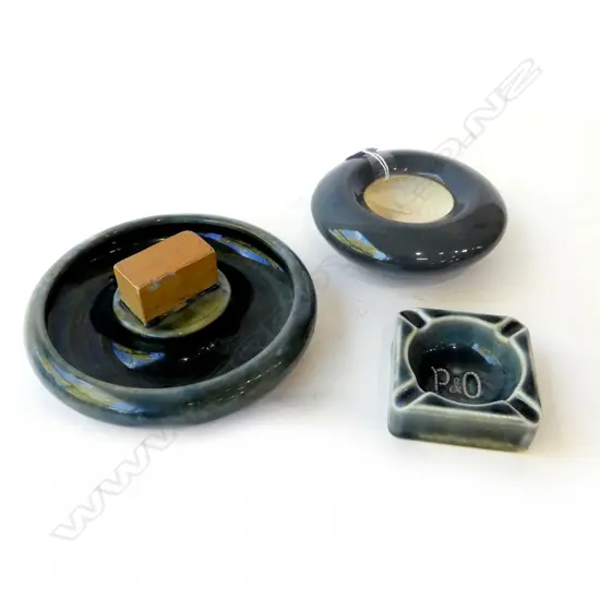 THREE P&O SHIPPING ASHTRAYS – 2 ROYAL DOULTON & 1 ASHWORTH ENGLAND