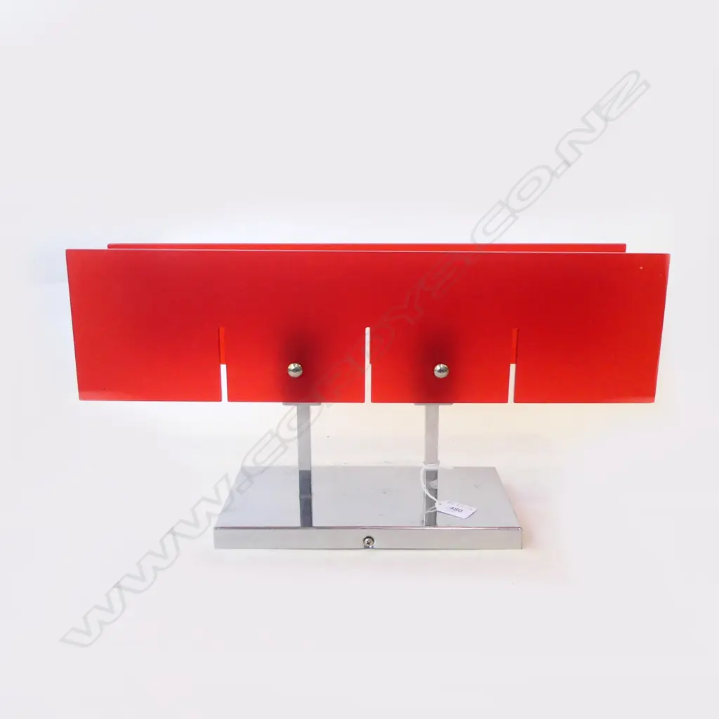 RED ACRYLIC ITALIAN LAMP H.255mm W.480mm req. rewiring Image 1++