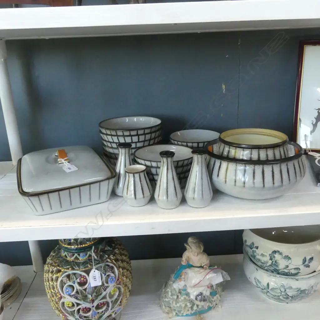 21 PCES DENBY; LIDDED TUREEN W.280mm, ASST. BOWLS (LARGEST w. HAIRLINE) ETC Image 1++