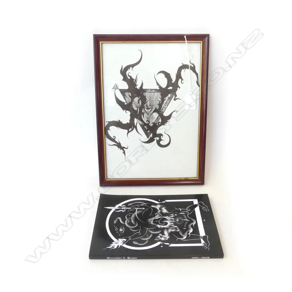 ALEXANDER L. BROWN FRAMED PRINT 285x200mm + ARTISTS BOOK (signed & inscribed by artist) Image 1++