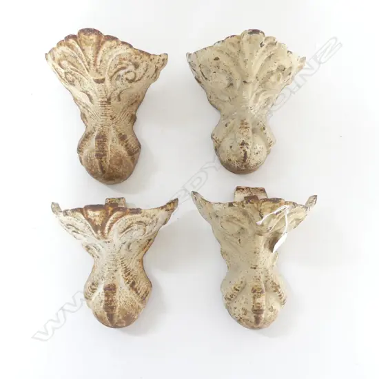 SET 4 OLD CAST IRON BATH FEET scrolls ball & claw