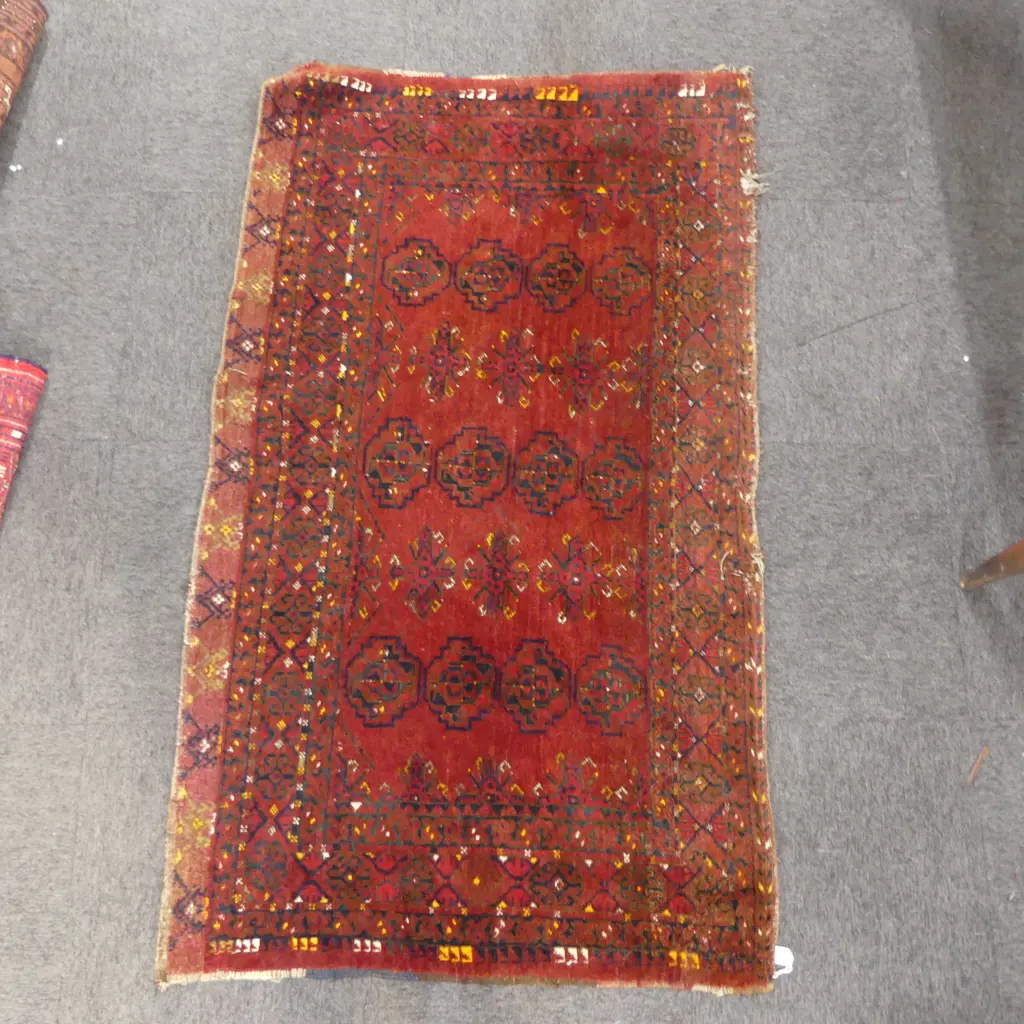 HAND KNOTTED ALL WOOL RUG 1700x980mm - REPAIRS Image 1++