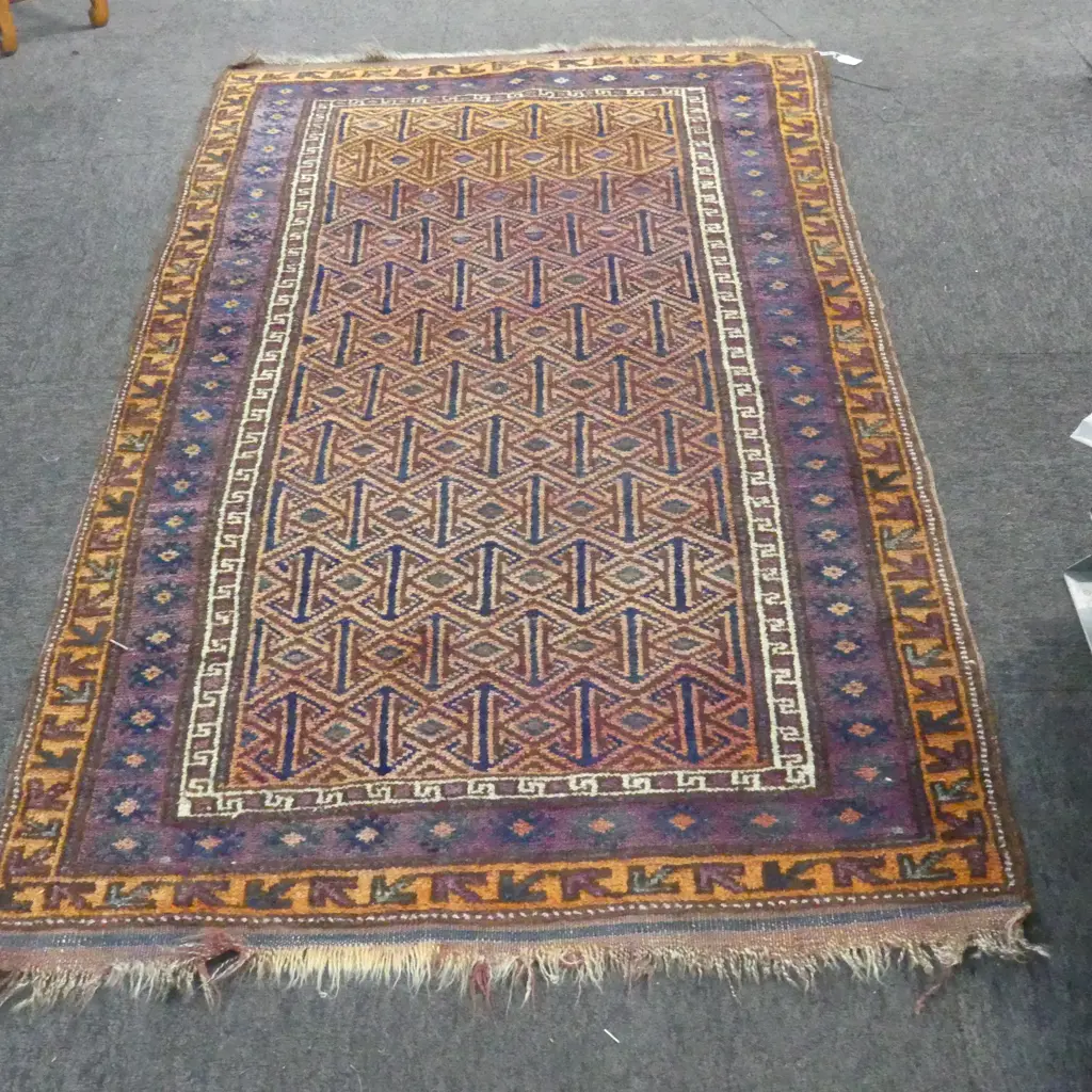HAND KNOTTED ALL WOOL RUG 1550x930mm Image 1++