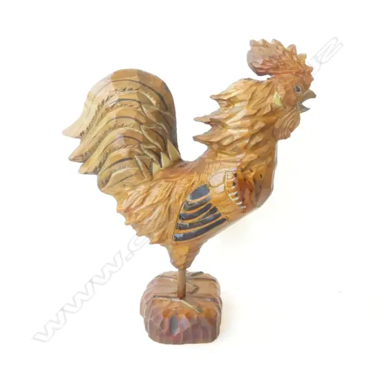 CARVED WOODEN ROOSTER H.480mm