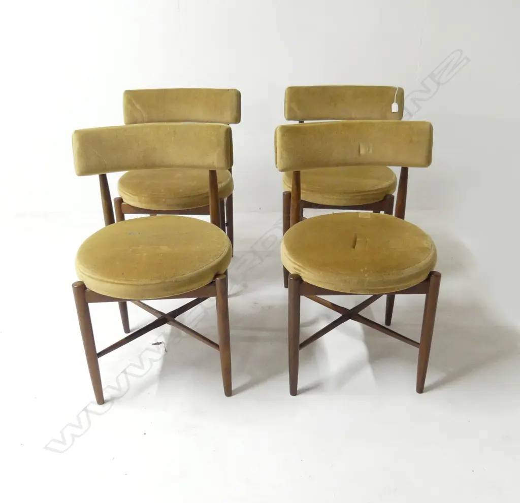 4 RETRO / MIDCENTURY 'FRESCO' DINING CHAIRS, VICTOR WILKINS FOR G PLAN Image 1++