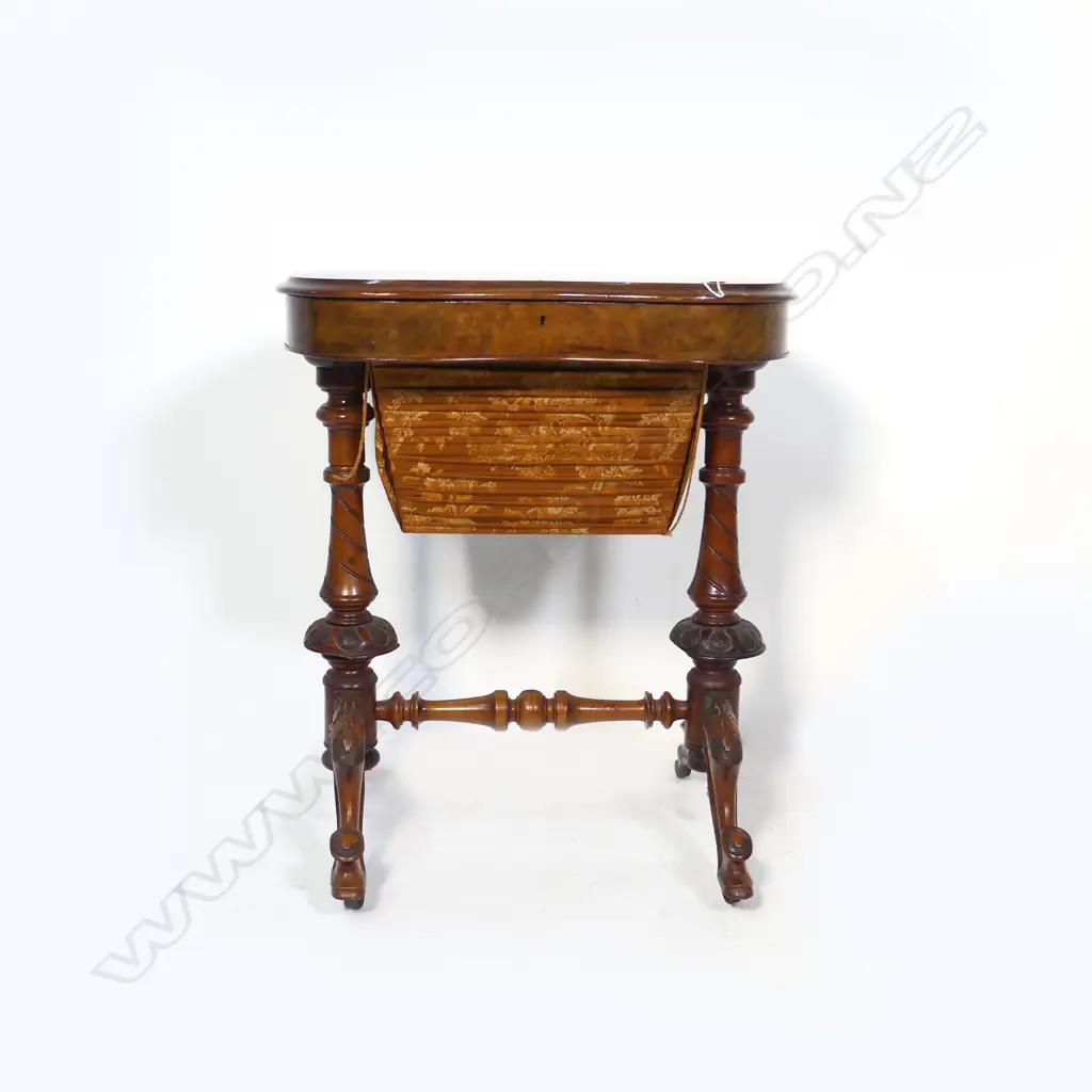 VICTORIAN WALNUT SEWING TABLE 630x415x720mm (minor old damage) Image 1++