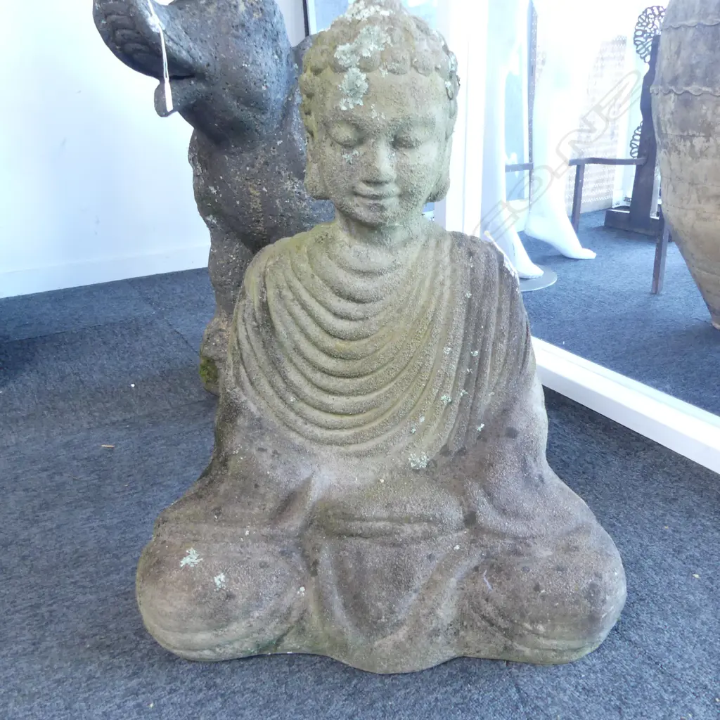 CAST CONCRETE BUDDHA H.580mm Image 1++