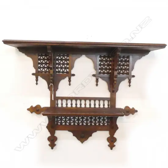 EARLY 20thC OAK WALL SHELVES 910x260x680mm