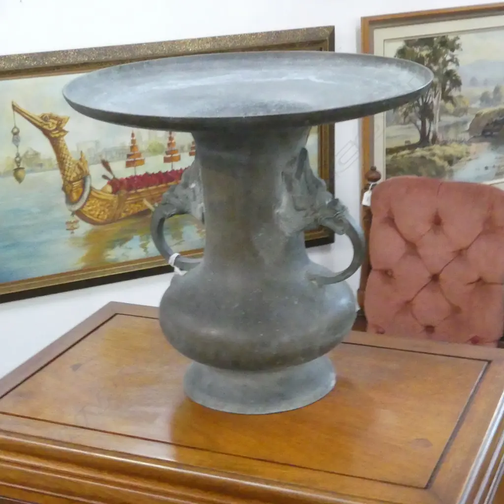 OLD JAPANESE BRONZE INCENSE BURNER H.340mm, 370mm dia Image 1++