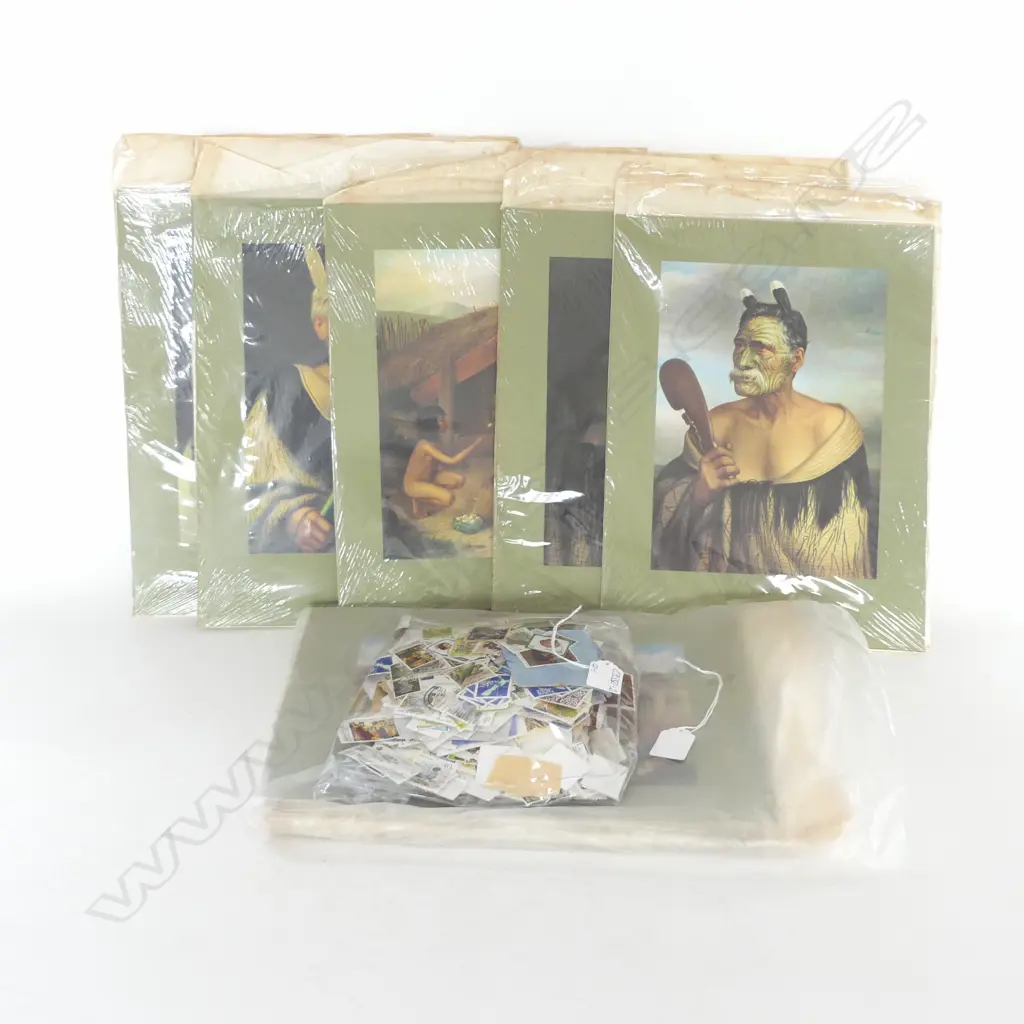 SEL. 12 LINDAUER PRINTS OF MAORI SUBJECT PAINTINGS 330 x 244mm + BAG NZ STAMPS decimal Image 1++