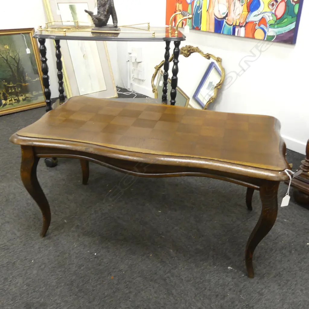 OAK PARQUET TOP COFFEE TABLE 880x490x440mm Image 1++