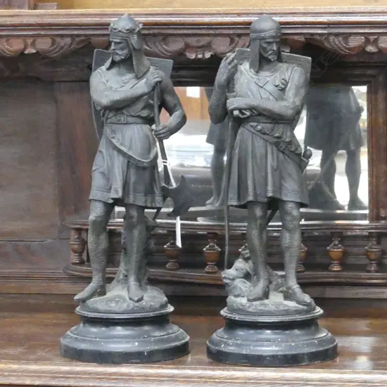 PR ANTIQUE SPELTER SOLDIER FIGURES H.380mm