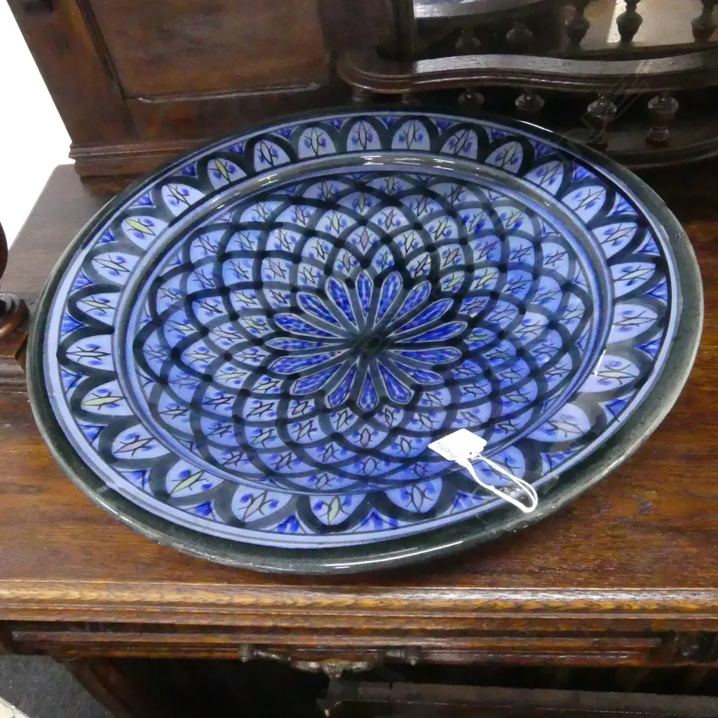 LG BLUE GLAZED CERAMIC BOWL 410mm dia Image 1++