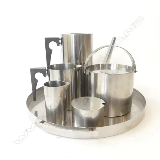 6 PCE ARNE JACOBSEN STELTON STAINLESS STEEL COFFEE SET