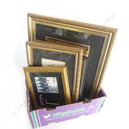 6 ASST FRAMED PRINTS; MEMORABILIA ETC