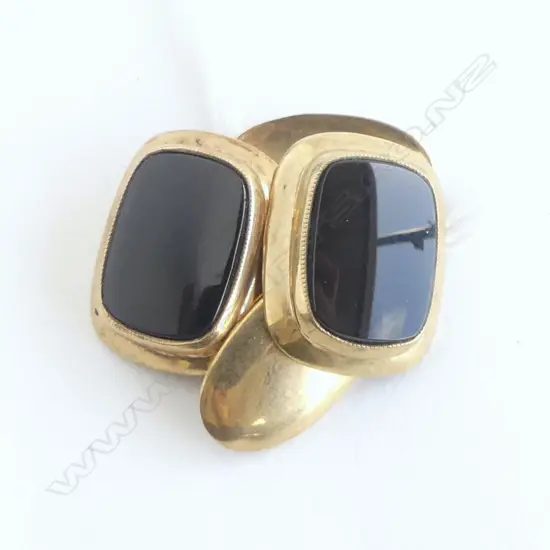 PR 9CT & ONYX CUFFLINKS 8.4gms