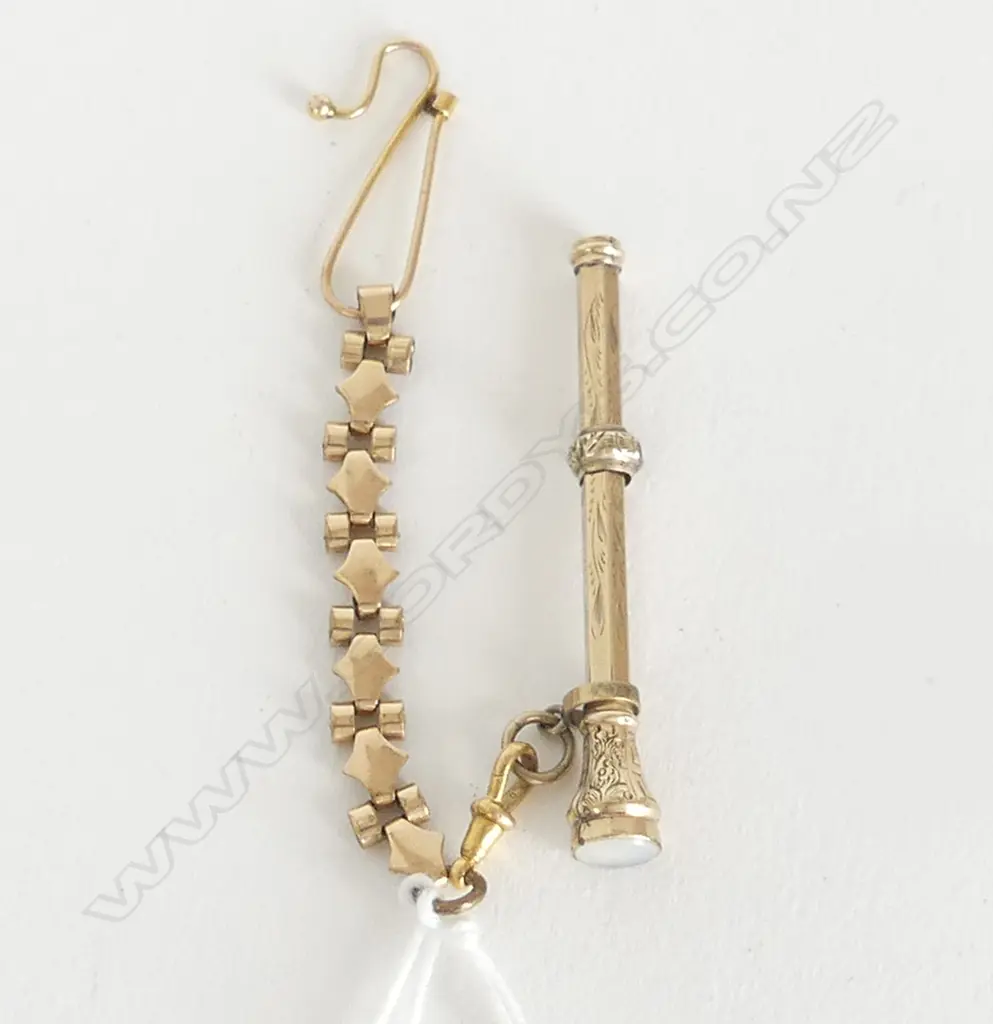 *RTV* GOLD PLATE PENCIL L.50mm w short chain length attached Image 1++