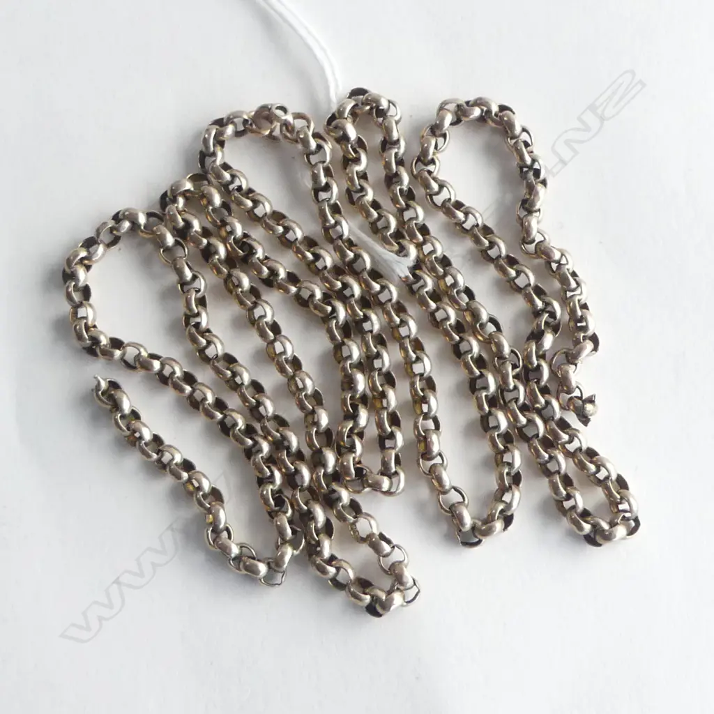 c1900 9ct YELLOW GOLD NECK CHAIN Belcher link needs repair 18.8gms Image 1++