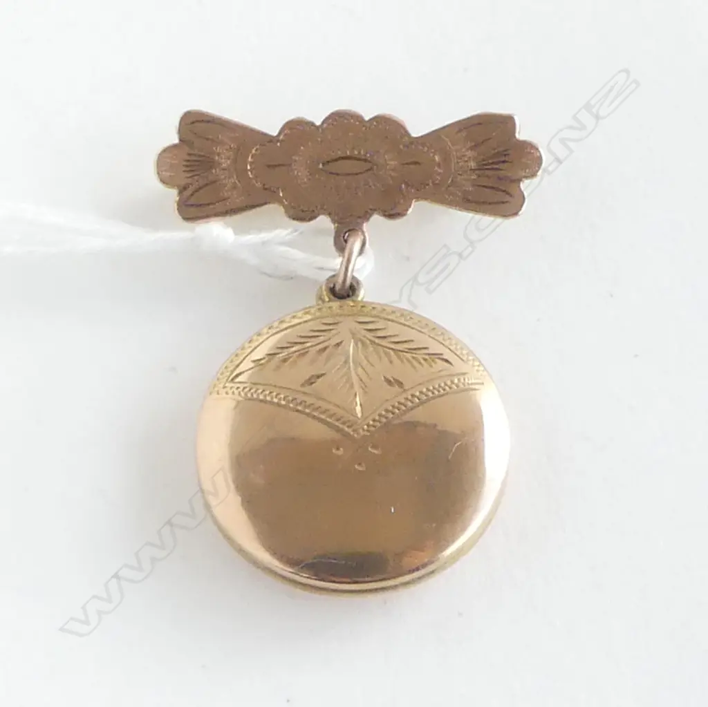 9ct ROSE GOLD FRANK GRADY PENDANT LOCKET ON BROOCH 4.84gms  Image 1++