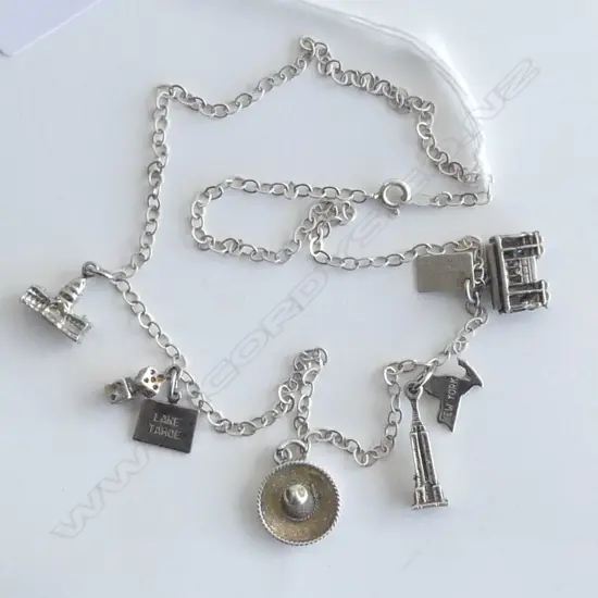 'STERLING BY BELL' SILVER CHARM NECKLACE