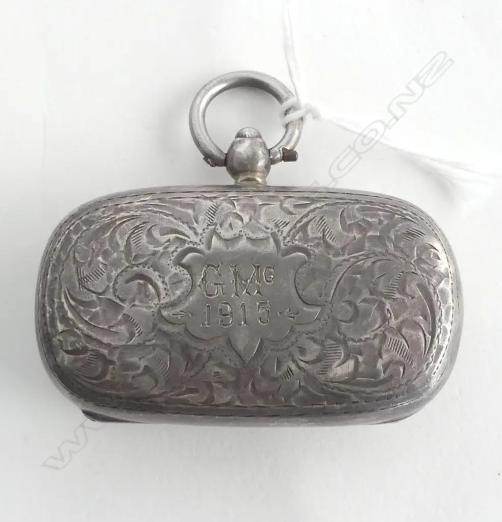 CHESTER 1910 SILVER DOUBLE SOVEREIGN CASE scroll engraved Image 1++