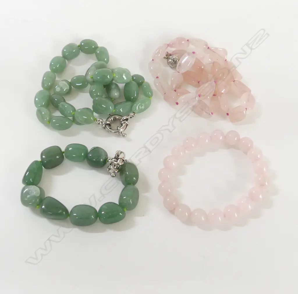 2 QUARTZ NECKLACES + 2 MATCHING BRACELETS Image 1++