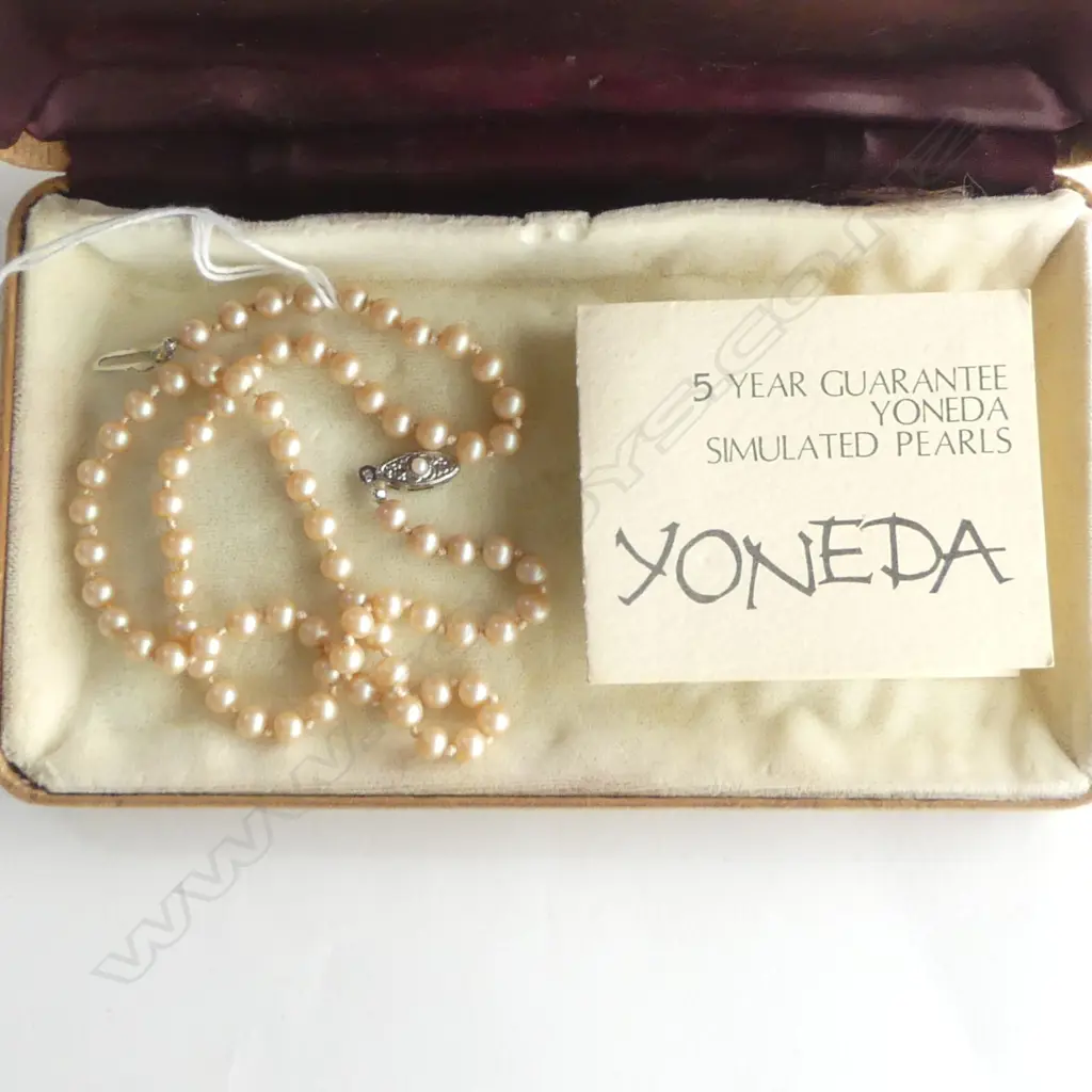 YONEDA SIMULATED PEARL NECKLACE L.530mm, CASED Image 1++