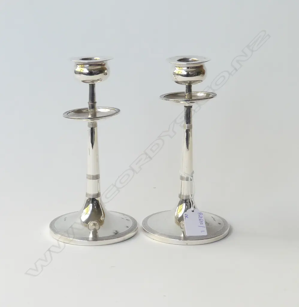PR STG SILVER CANDLESTICKS, SHEFFIELD 1908 H.195mm Image 1++