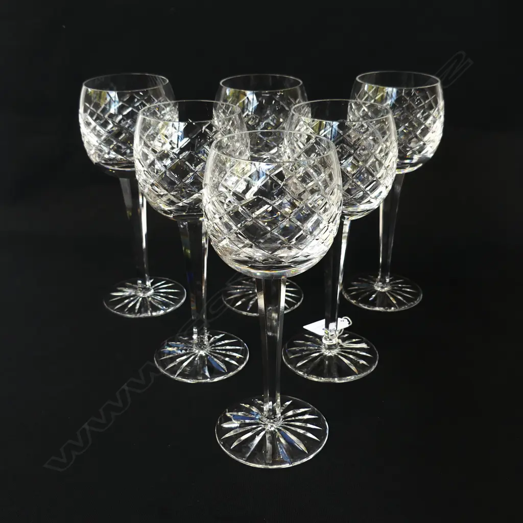 SET 6 HEAVY QUALITY CRYSTAL WINE GLASSES Image 1++