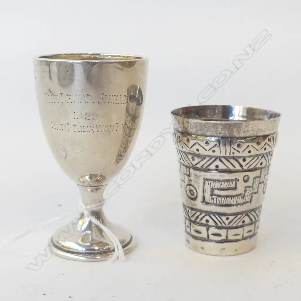925 SILVER NIP CUP + STG TROPHY CUP 1929 63gms Image 1++