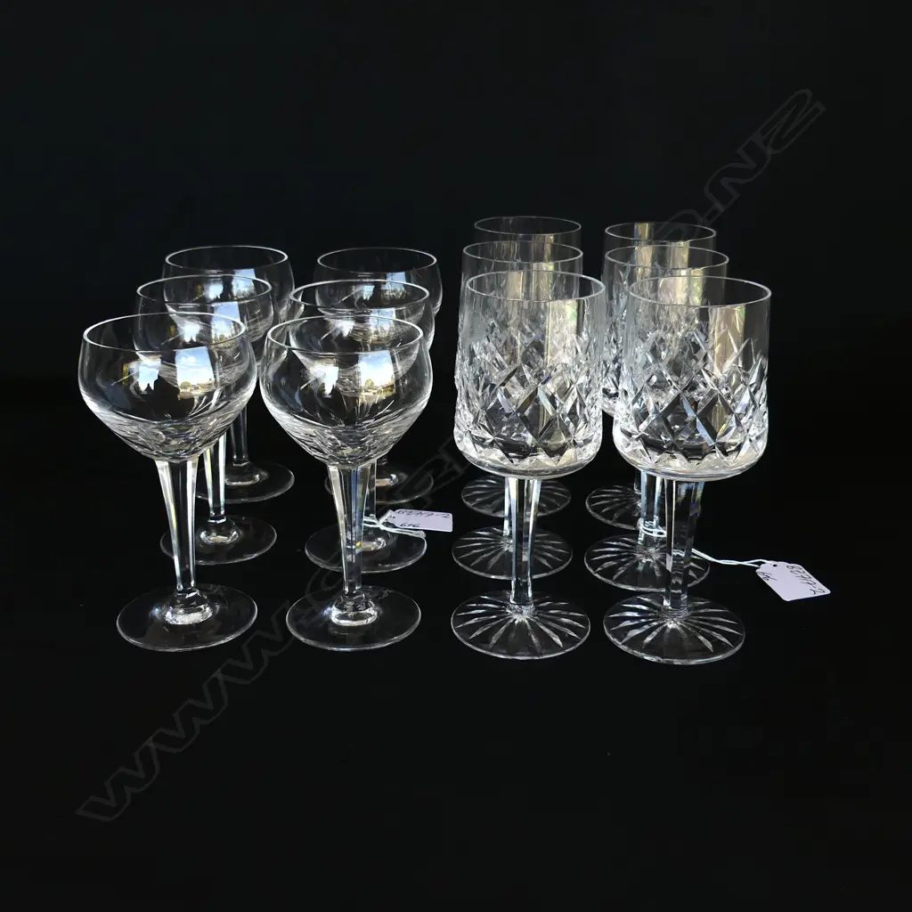 SET 6 QUALITY CUT CRYSTAL WINE GLASSES + SET 6 OTHER SMALLER GLASSES Image 1++