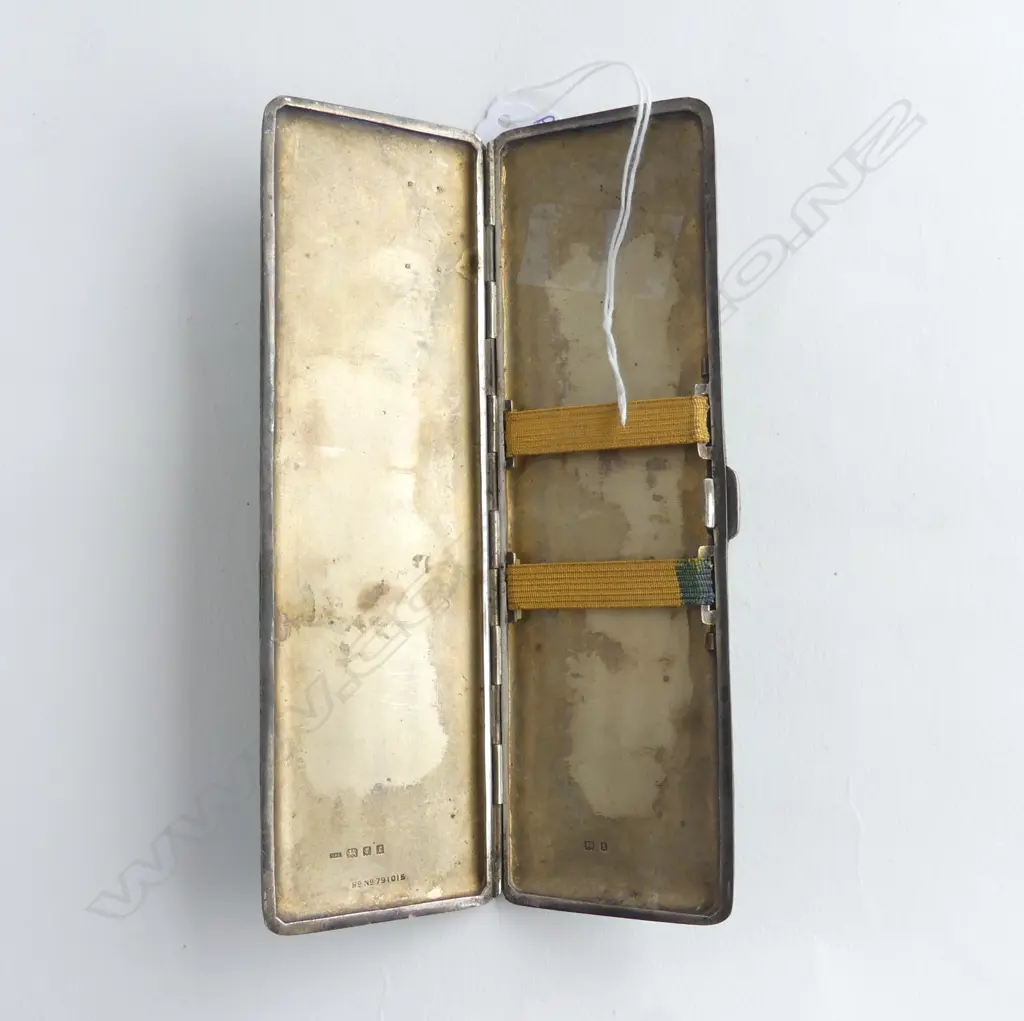 STG SILVER SHAGREEN CASE, LONDON 1934 170x50x10mm 151 gms Image 1++