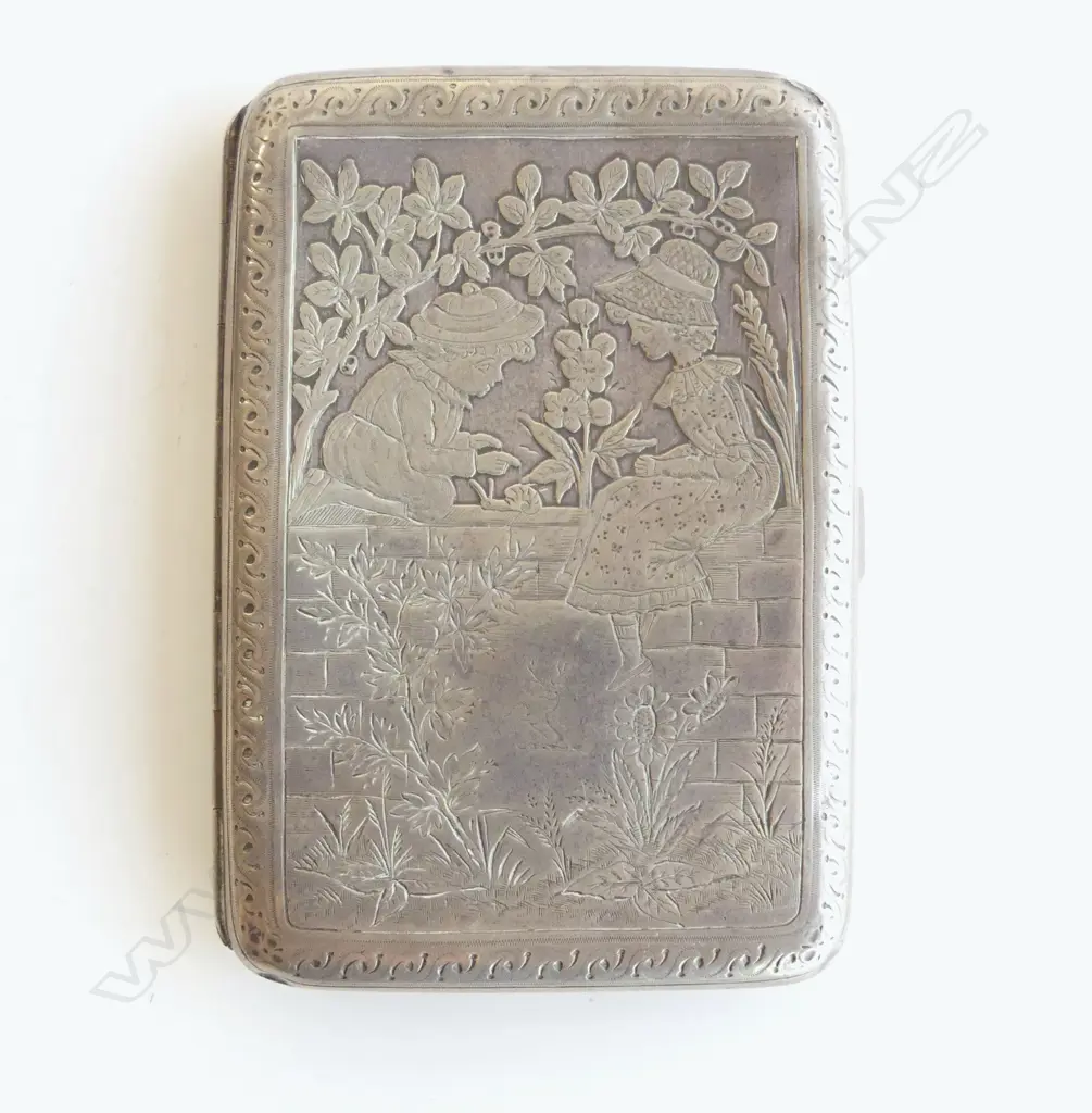 STG SILVER CIGARETTE / CARD CASE, LONDON 1881 105x75mm 103gms Image 1++
