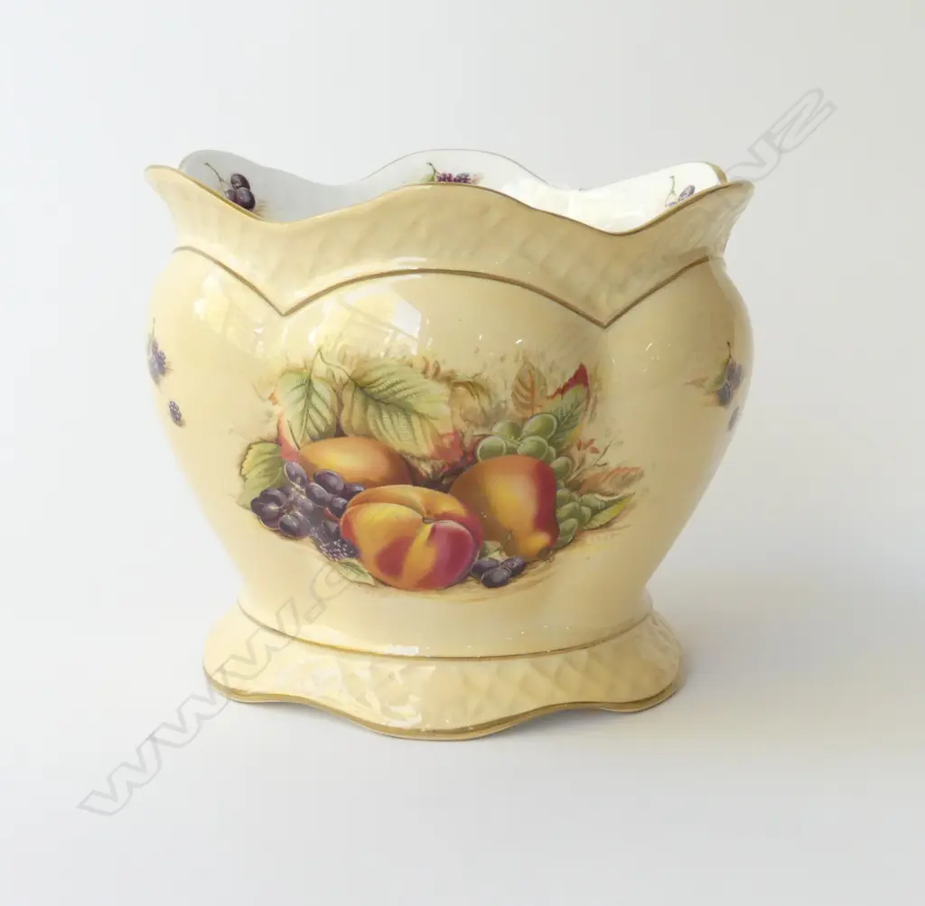 AYNSLEY ORCHARD GOLD JARDINIERE H.155mm, 190mm dia Image 1++