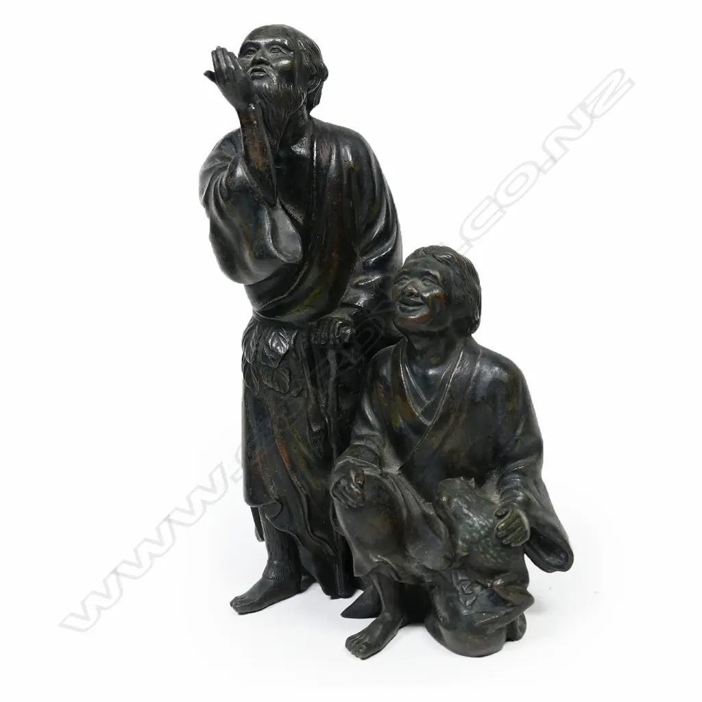 A Japanese Meiji period bronze figure group, Image 1++
