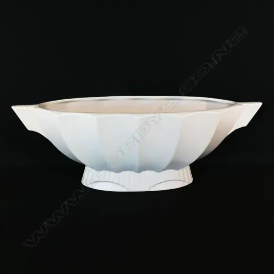 CREAM CROWN LYNN  VASE, SHAPE No.668, L.330mm, SM CRACK TO RIM