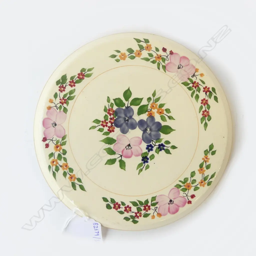 ADAMS ROYAL IVORY HAND PAINTED ‘TITIAN WARE’ TRIVET, D.175MM Image 1++