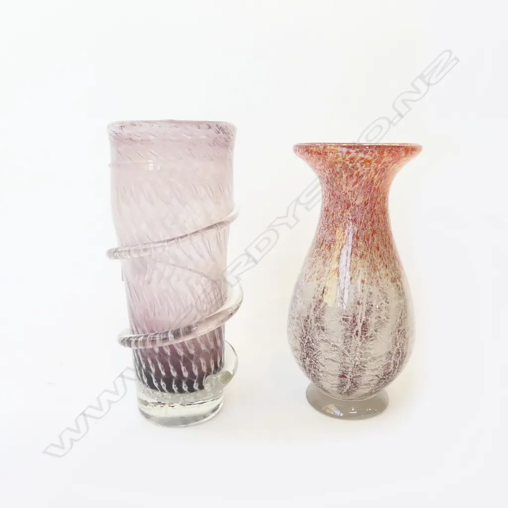 2 ART GLASS VASES; WMF IKORA & OTHER H.210mm Image 1++