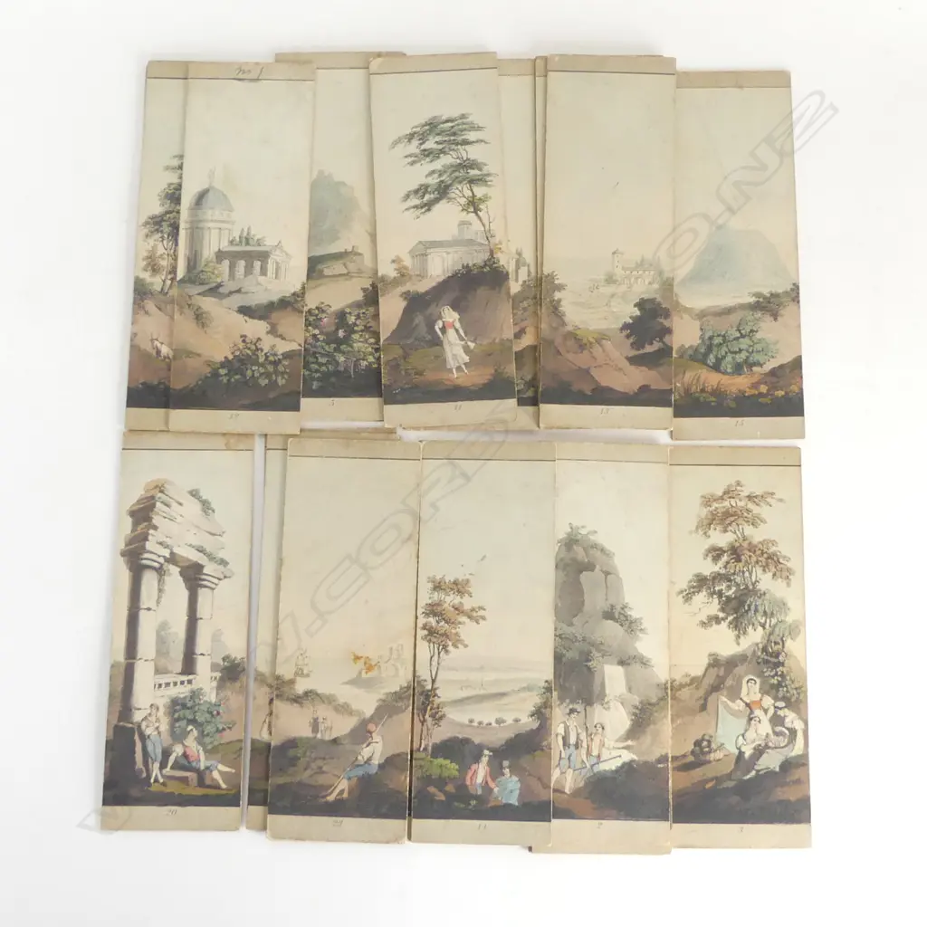 19thC PICTURE PUZZLE, CLASSICAL ITALIAN SCENES, 1868 w interesting pencil doodling on rear Image 1++