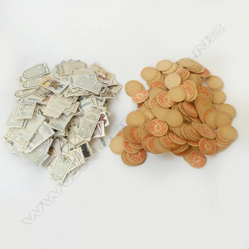 WELLINGTON MILK DEPT. TOKENS + CIGARETTE CARDS Image 1++