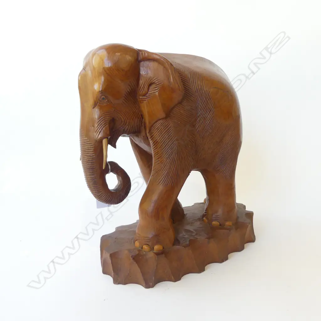 CARVED WOODEN INDIAN ELEPHANT H350MM Image 1++